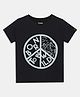 Kiggle Cotton Jersey Knit Half Sleeves Born To Be Wild Text  Printed Tee - Black