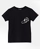 Kiggle Cotton Jersey Knit Half Sleeves Ready To Ride Text Printed Tee - Black