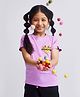 Kiggle Cotton Jersey Knit Half Sleeves Friends Text & Heart Printed Tee - Lavender