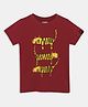 Kiggle Cotton Jersey Knit Half Sleeves Tiger Printed Tee - Red