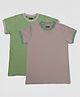Kiggle Cotton Jersey Knit Pack Of 2 Half Sleeves Solid Tees - Multi Colour