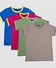Kiggle Cotton Jersey Knit Pack Of 4 Half Sleeves Solid Tees - Multi Colour