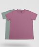 Kiggle Cotton Lycra Knit Pack Of 2 Half Sleeves Solid Tees - Grey & Rose Gold