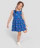 Kiggle Slub Jersey Knit Sleeveless Stars Printed Dress - Navy Blue