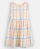 Kiggle Slub Jersey Knit Sleeveless Checked Dress - Off White