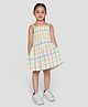 Kiggle Slub Jersey Knit Sleeveless Checked Dress - Off White