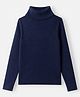 Yellow Apple Knit Winter T-Shirt with Full Sleeves in Navy Blue for 12-18 Months
