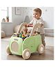 R for Rabbit Kiddie Kart 4-in-1 Push Walker, Shopping Cart for Kids 0-3 Years | Ride-On & Pulling Mode | Toy Organizer with Storage Box (Green Beige)