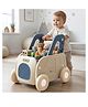 R for Rabbit Kiddie Kart 4-in-1 Push Walker, Shopping Cart for Kids 0-3 Years | Ride-On & Pulling Mode | Toy Organizer with Storage Box (Gray Blue)
