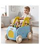 R for Rabbit Kiddie Kart 4-in-1 Push Walker, Shopping Cart for Kids 0-3 Years | Ride-On & Pulling Mode | Toy Organizer with Storage Box (Blue Yellow)