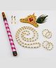 Sarvda Janmashtami Theme Lord Krishna Fancy Dress Costume With Mor Pankh Mala & Kangan Accessories Set - Multi Colour