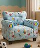 Joyville Kids Low Back Sofa - Cartoon Characters with Balloons print in Blue Colour-Designed for Comfort