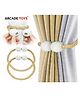 ARCADE TOYS Pearl Curtain Tiebacks for Window Curtains | Decorative Magnetic Rope Curtain Holders | No Drilling Required | Colour & design may vary - Pack of 2