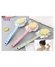 ARCADE TOYS 2-in-1 Long Handle Bath Brush & Loofah Double-Sided Soft Body Scrubber - Blue & Pink