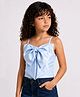 Taffykids Woven Sleeveless Crop Top with Bow Detail - Blue