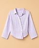 Taffykids Woven Regular Fit Shirt with Full Sleeves & Striped Asymmetric Detail in Lilac