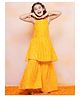 AJ Dezines Cotton Woven Sleeveless Ethnic Printed Kurta & Gharara Set - Yellow