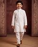 AJ Dezines Cotton Woven Full Sleeves Solid Kurta Pyjama Set - White