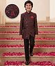 AJ Dezines Jacquard Woven Full Sleeve Jacquard Sherwani - Red
