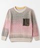 Yellow Apple Knit T-Shirts with Full Sleeves and Pocket Design - Pink