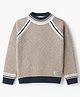 Yellow Apple Knit Full Raglan Sleeves T-Shirt with Cable Knit - Cream