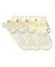 NEXT2SKIN Cotton Spandex Pack Of 3 Pom Pom Embellished Socks - Cream