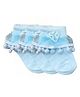 NEXT2SKIN Cotton Spandex Pack Of 3 Pom Pom Embellished Socks - Sky Blue
