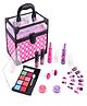 NEGOCIO Makeup Kit with Make-up Box, Washable Makeup Set for Girls, Including Lipstick, Nail Polish, Lip Gloss, Finger Ring, Eye Shadow Palette, Nail Art Sticker - PACK OF 1- COLOR MAY VARY