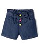 Korkak 100% Cotton Denim High Waist Regular Fit Above Knee Length Short in Navy Blue