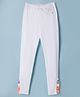 Korkak Cotton Knit Full Length Leggings with Cris-Cross Straps in White