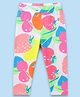 Korkak Cotto Mix Knit Full Length Skinny Fit Leggings with Fruit Print in Pink