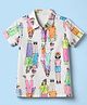 Korkak Woven Dress with Half Sleeves and People Print in Offwhite for 1-2 Years