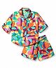 Korkak Cotton Woven Half Sleeves Printed Shirt and Shorts Co-Ords Set - Purple