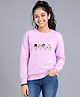 Ariel Cotton Knit Full Sleeves Fairies Printed Sweatshirt - Purple
