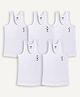 Ariel Cotton Knit Pack Of 5 Sleeveless Kid Printed Vests - White