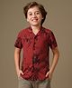 Kidsville Rayon Knit Marvel Featuring Half Sleeves Spider Man Printed Shirt - Red
