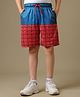 Kidsville Knit Marvel Featuring Spider Man Printed Shorts - Red & Blue