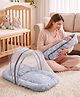 ZOE Bedding Set, Sleeping Bag & Mosquito Net Gadda Combo Set of 2 Penguin Print - Grey | Lightweight Polycotton Baby Bedding Set | Comfortable Sleep Essentials