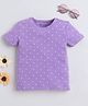 Baby Nation Cotton Knit Half Sleeves Stas Printed Tee - Purple