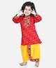 BownBee Cotton Bandhani Print Full Sleeve Dhoti Kurta Set - Red