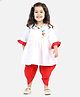 BownBee Cotton Woven Three Fouth Sleeves Kurti & Dhoti Set - White