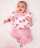 BownBee Pure Cotton Woven Half Sleeves Polka Dot Tunic With Harrem - White