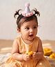 CHOKO Birthday Theme Hat Applique Detailed Pom Pom Embellished Headband - Pink White & Black