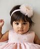 CHOKO Stones & Pearl Embellished Floral Applique Detailed Headband - Pink & Gold