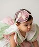 CHOKO Pearl Embellished Bow & Butterfly Applique Detailed Fascinator Headband - Pink & White