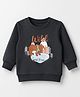 Doodle Poodle 100% Cotton Single Jersey Knit Full Sleeves Sweatshirt with Bear Print - Black
