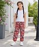 The Magic Wand Cotton Woven Frill Sleeves Solid Top & Pants Printed Set - Grey