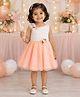The Magic Wand Woven Sleeveless Floral Applique Detailed Dress - Peach
