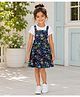 The Magic Wand Rayon Woven Sleeveless Floral Printed Pinafore Dress - Multi Colour