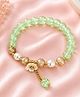 Stol'n Beads Embellished Golden Floral Charm Detailed Bracelet - Green